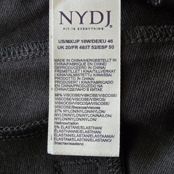 NYDJ Women's Black Ponte Knit Slim Trouser Pants Plus 16W • Flattens • Elongates - Picture 11 of 13